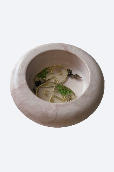 Cuenco Decorativo Luna 🌙 con Estilo Cuarzo Rosa - ZAEVA