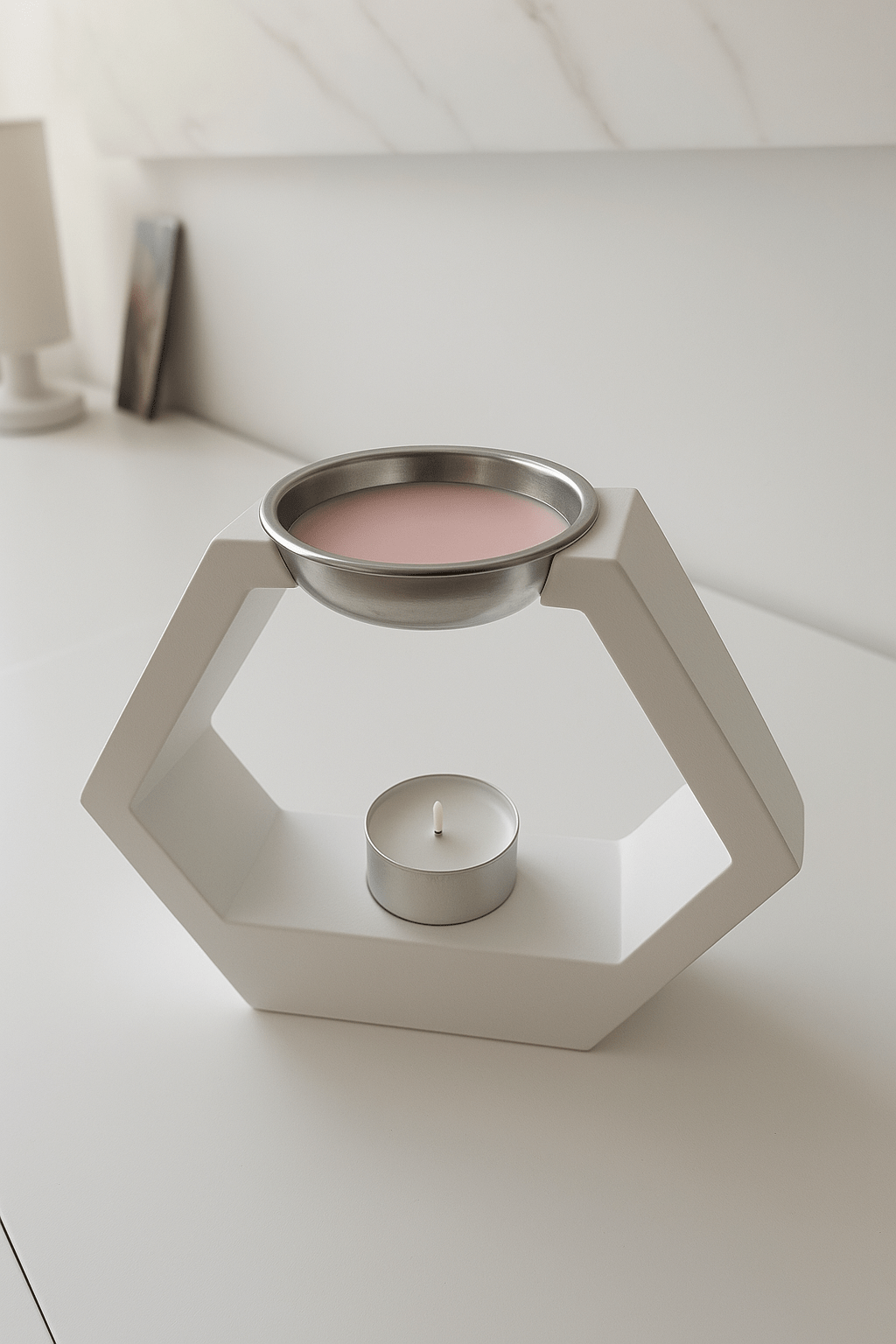 Quemador de Esencias Hexagonal Blanco - ZAEVA