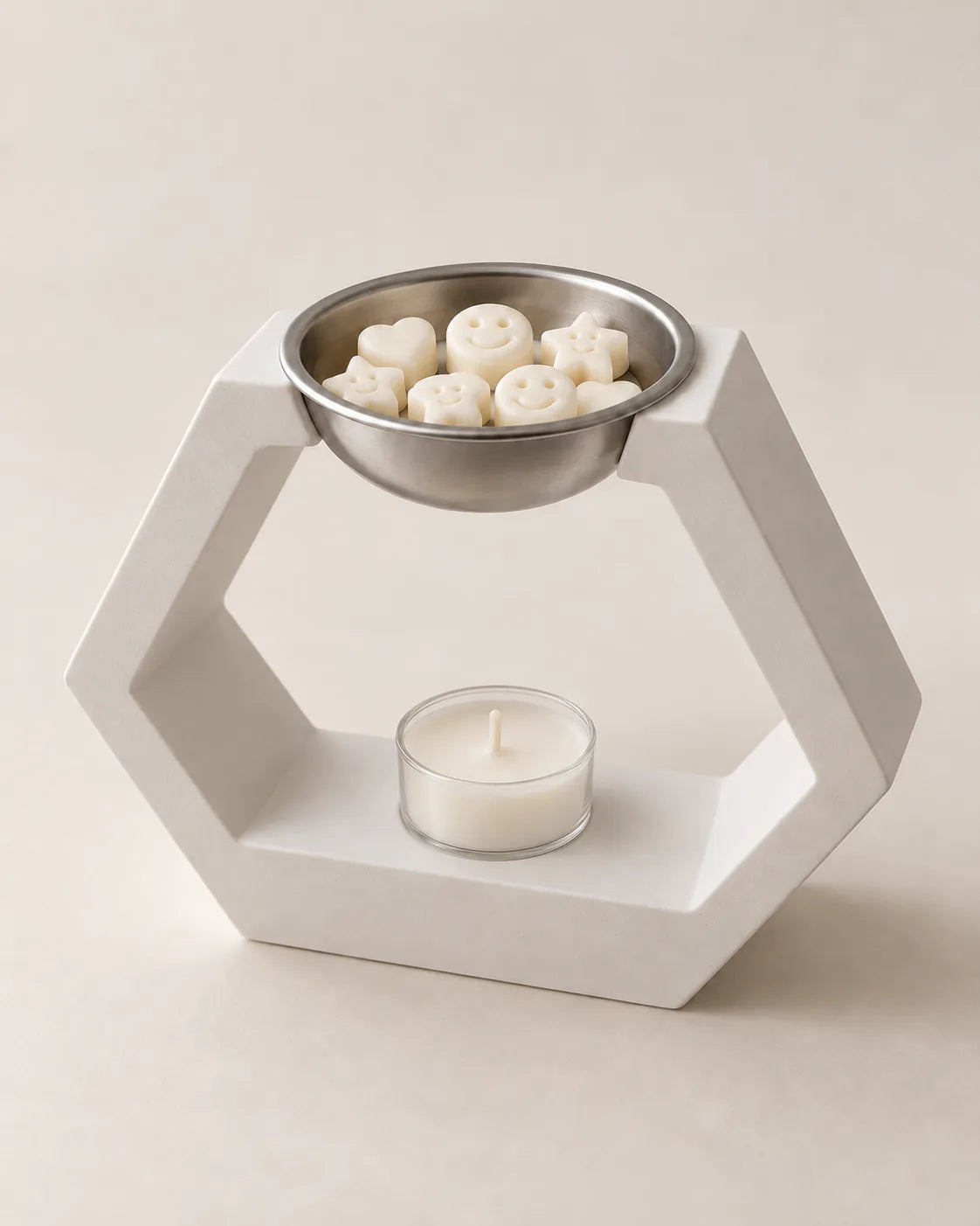 Quemador ZAEVA Arco visto de lado: estructura hexagonal de resina blanca