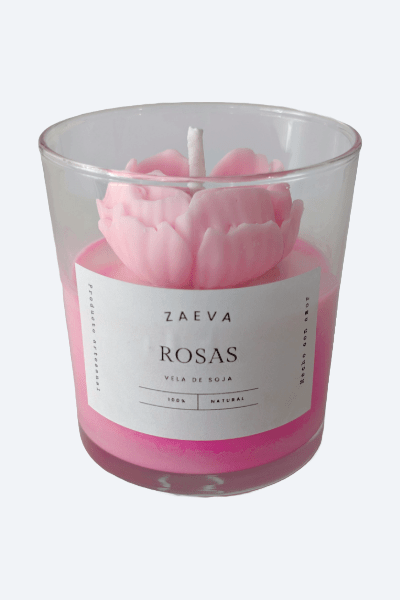 Vela Aromática de Rosas en Vaso de Cristal - ZAEVA