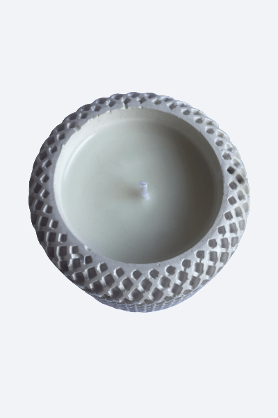 Vela artesanal Brisa Marina en recipiente decorativo de yeso - ZAEVA