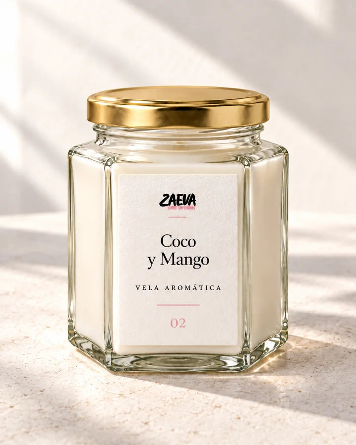 Vela ZAEVA Coco y Mango, vista frontal