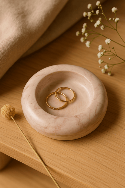 Cuenco Decorativo Luna 🌙 con Estilo Cuarzo Rosa - ZAEVA