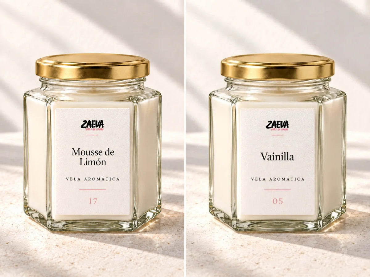 Pack 2 velas aromáticas de soja Mousse de Limón + Vainilla (2 × 200 g)