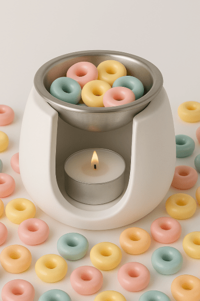 Quemador de Esencias OVAL en Cemento Blanco + Regalo Wax Melts y Velas 🎁 - ZAEVA