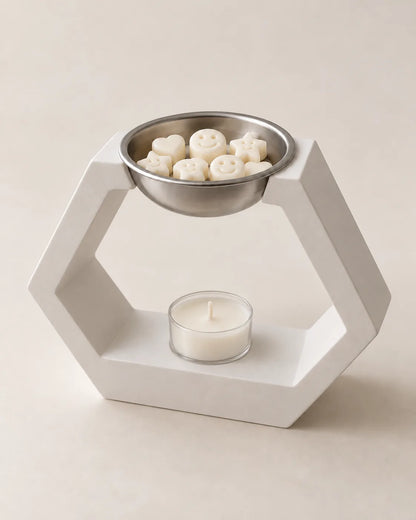 Quemador ZAEVA Arco visto de lado: estructura hexagonal de resina blanca