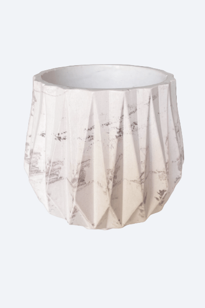 Recipiente Decorativo L Marmoleado| Rosado | Blanco - ZAEVA