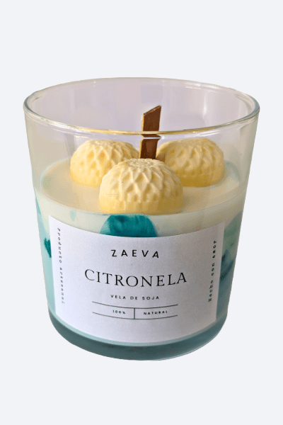 Vela Aromática de Citronela en Vaso de Cristal - ZAEVA