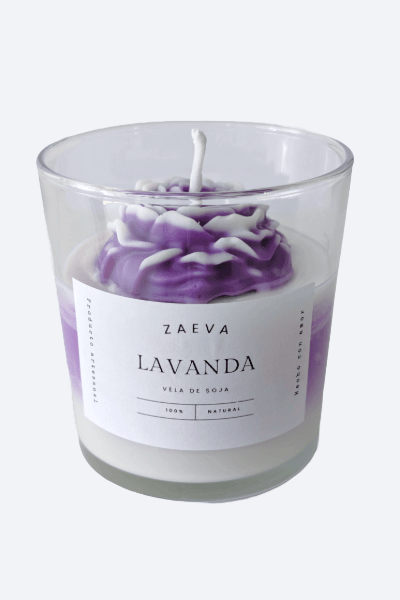 Vela Aromática de Lavanda en Vaso de Cristal - ZAEVA