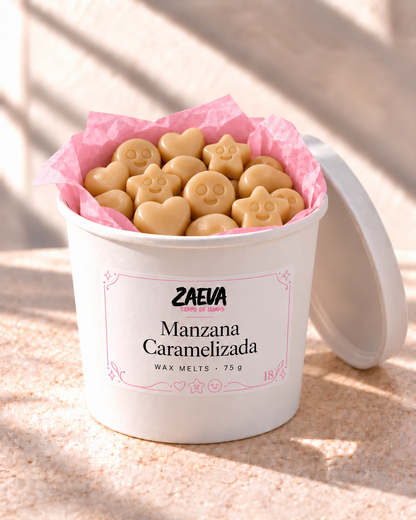Wax melts Manzana Caramelizada de ZAEVA en su envase de 75 g con etiqueta