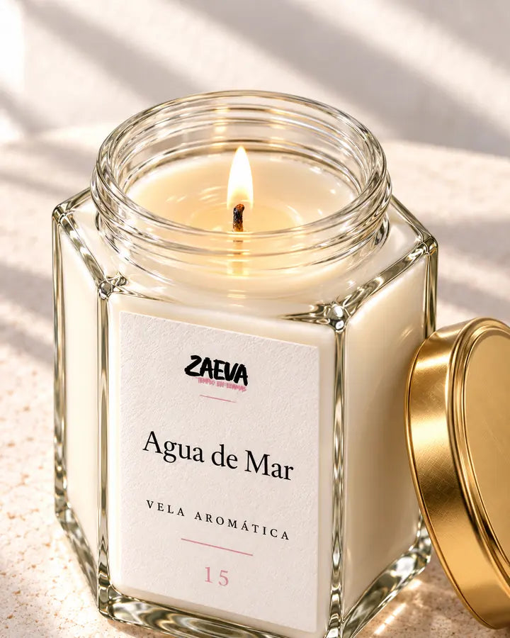 Vela ZAEVA Agua de Mar, fotografía de detalle