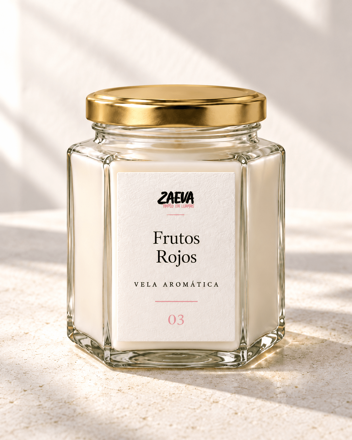 Vela ZAEVA Frutos Rojos en tarro hexagonal