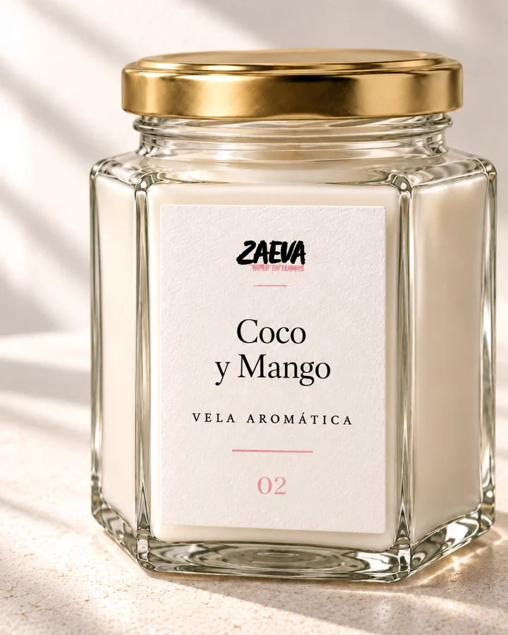 Vela ZAEVA Coco y Mango, fotografía de detalle