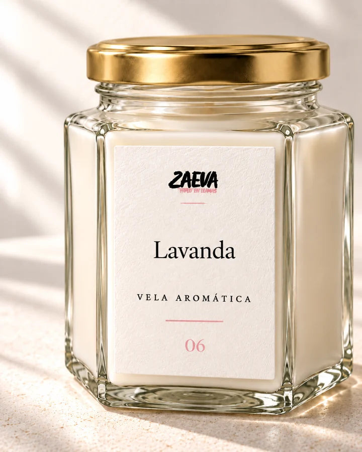 Vela ZAEVA Lavanda, fotografía de detalle