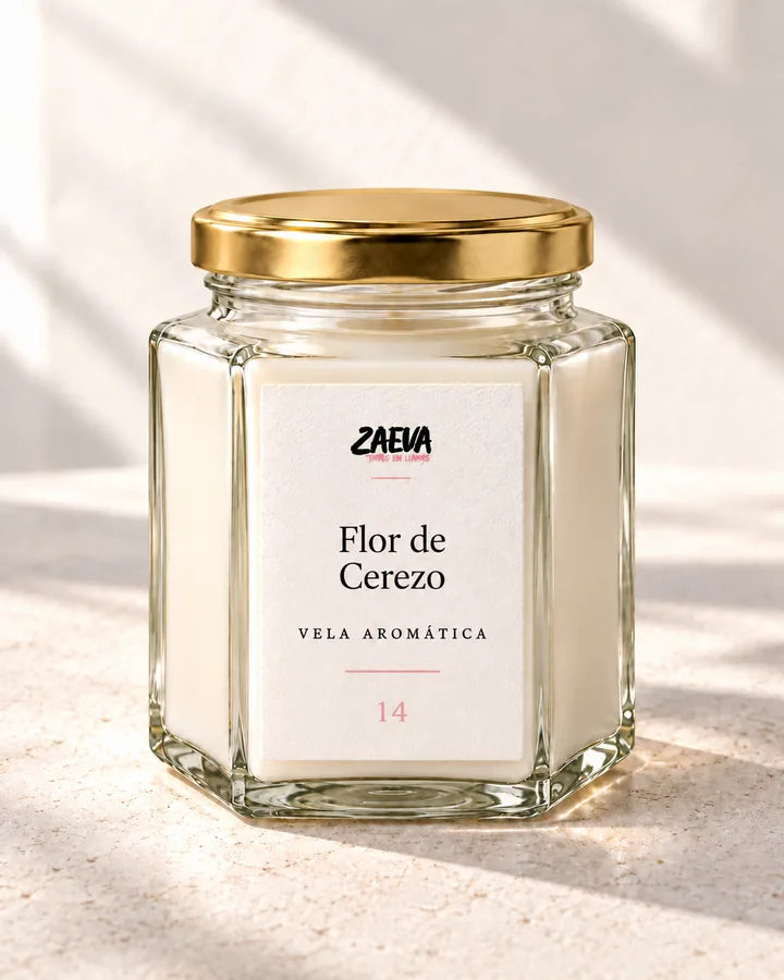 Vela ZAEVA Bambú y Flor de Cerezo, vista frontal
