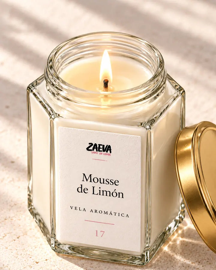 Vela ZAEVA Mousse de Limón, fotografía de detalle