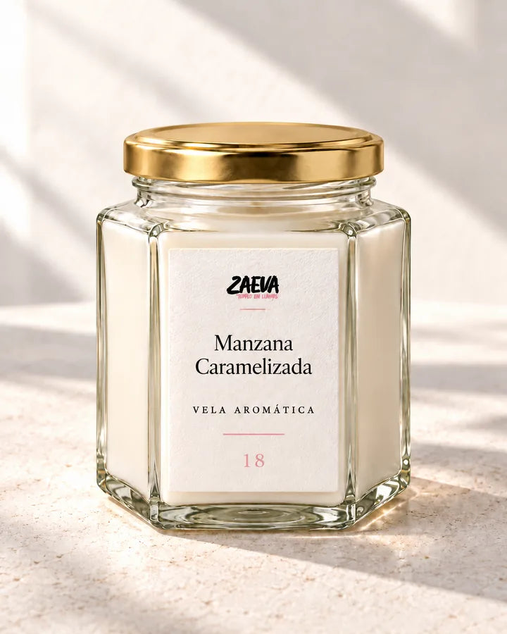 Vela ZAEVA Manzana Caramelizada, vista frontal